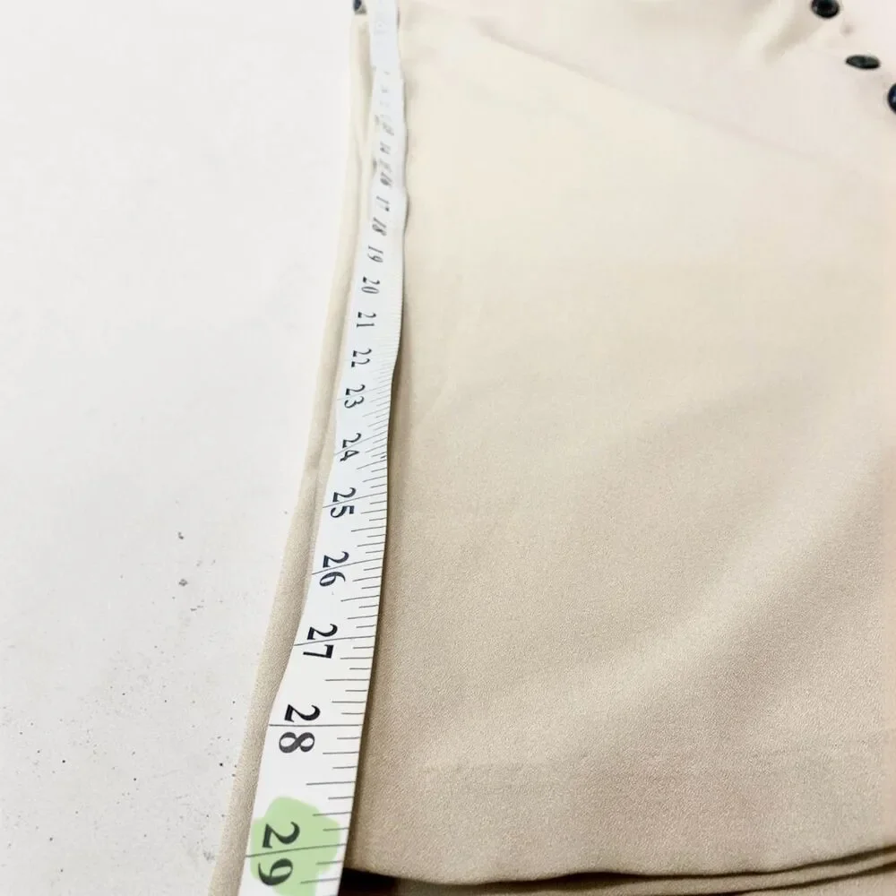 NWT Cato Jumpsuit 14/16W Beige Tan Wide Leg Side Slit Button Accent Belted Wrap